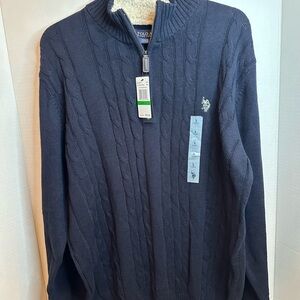 U.S Polo Assn. Men's Navy Pull Over Sweater, size Large, NWT